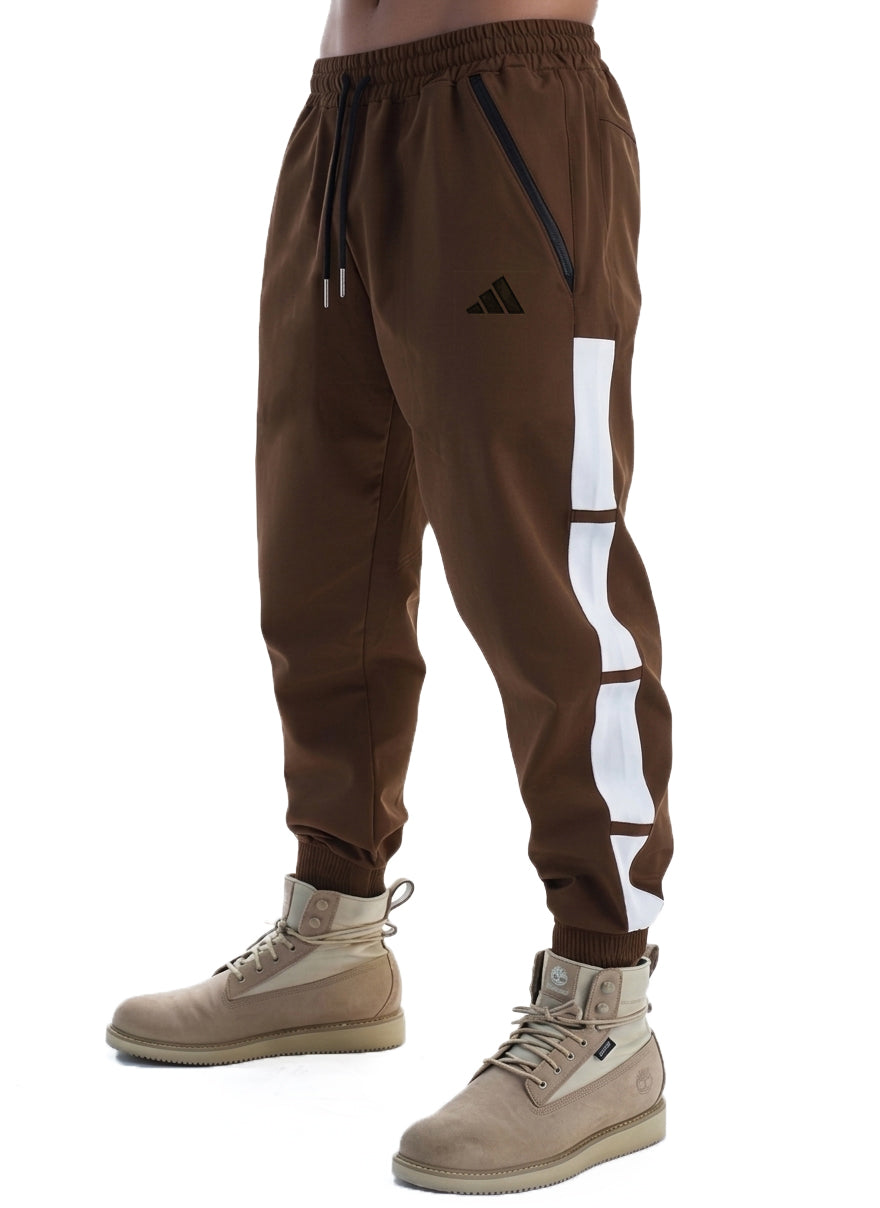 Coffee & White contrast Joggars Trouser - Code - T10520