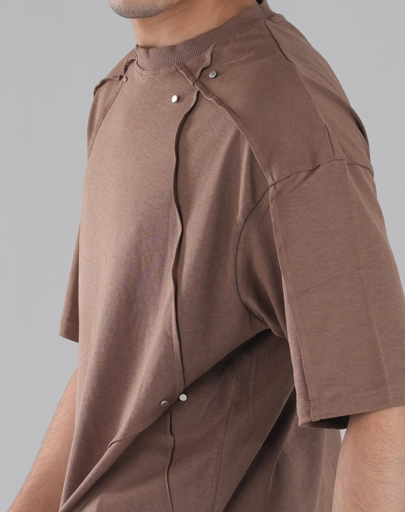 Drop Shoulder Tshirt - Mocha Brown QDT1007