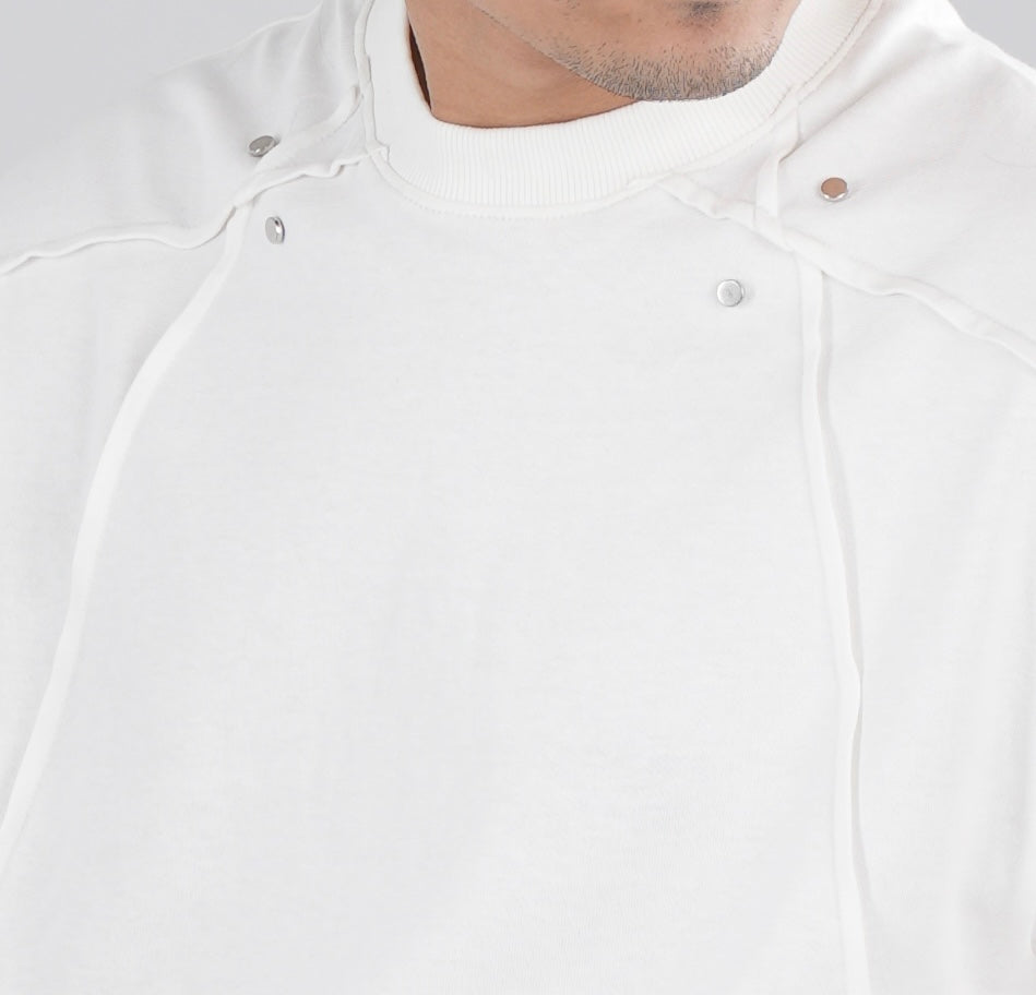 Drop Shoulder Tshirt - White QDT1003