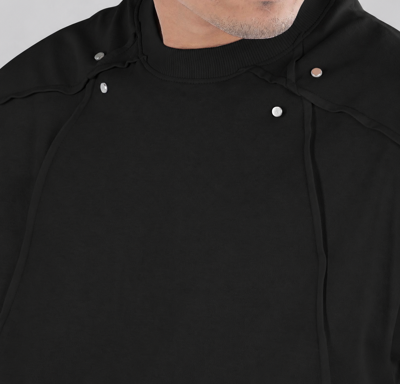 Drop Shoulder Tshirt - Black QDT1004