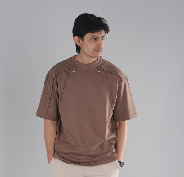 Drop Shoulder Tshirt - Mocha Brown QDT1007