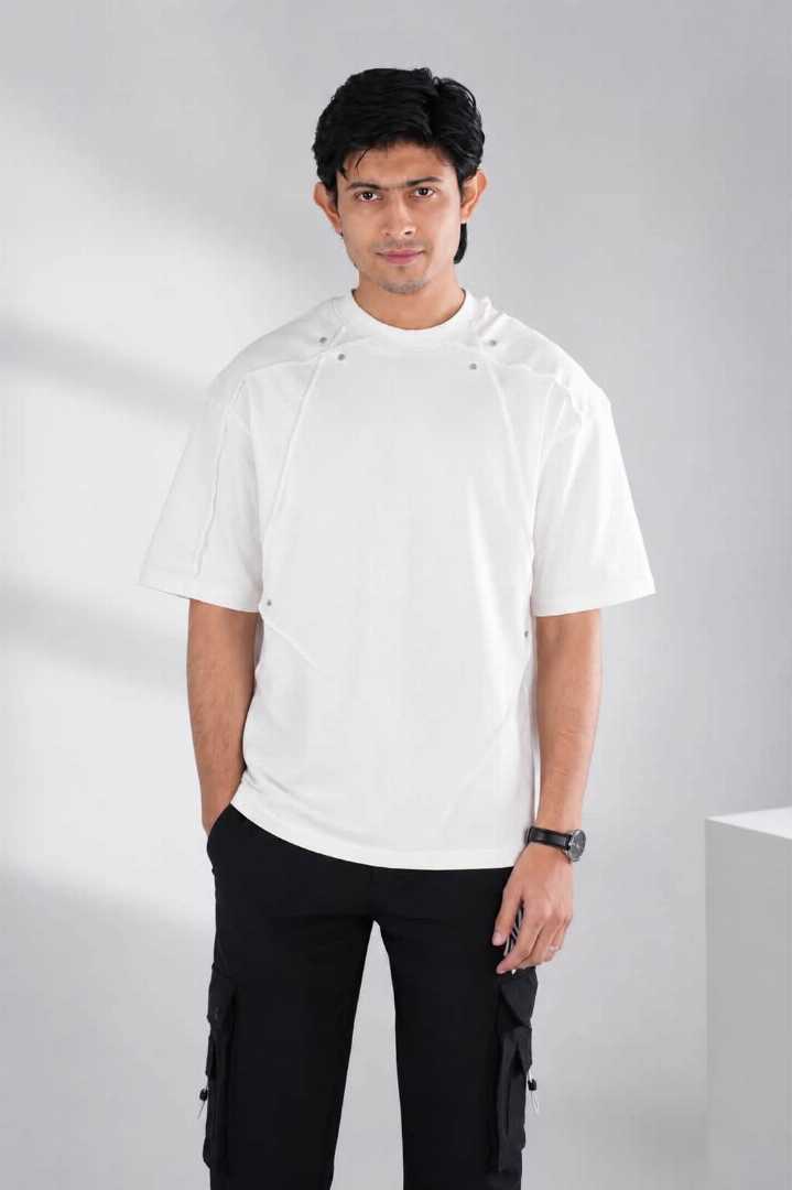 Drop,Shoulder,T-Shirt,Code,-,QDT1011